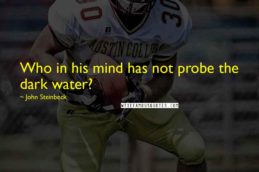 John Steinbeck Quotes: Who in his mind has not probe the dark water?