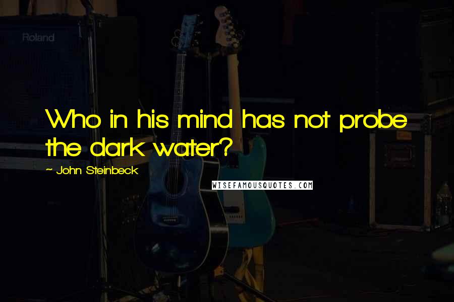 John Steinbeck Quotes: Who in his mind has not probe the dark water?