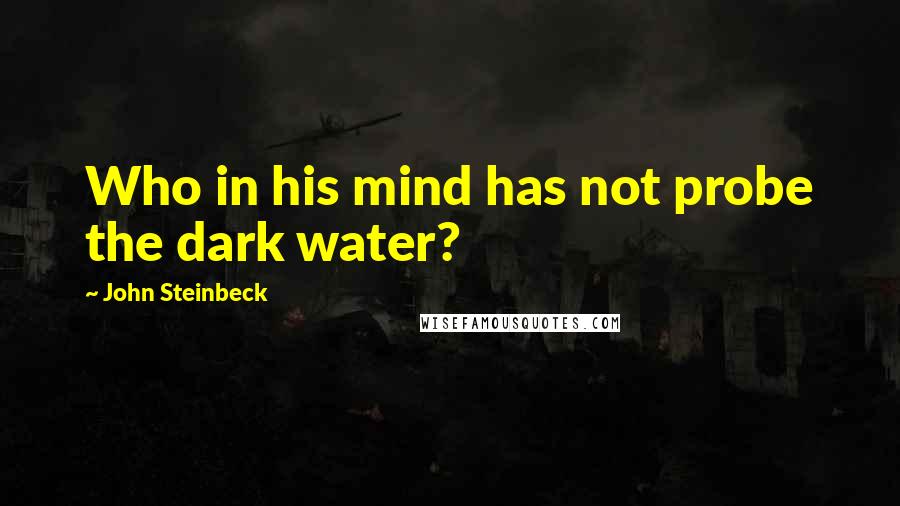 John Steinbeck Quotes: Who in his mind has not probe the dark water?