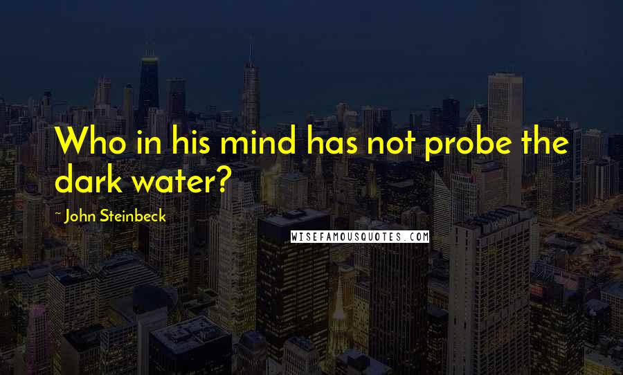 John Steinbeck Quotes: Who in his mind has not probe the dark water?