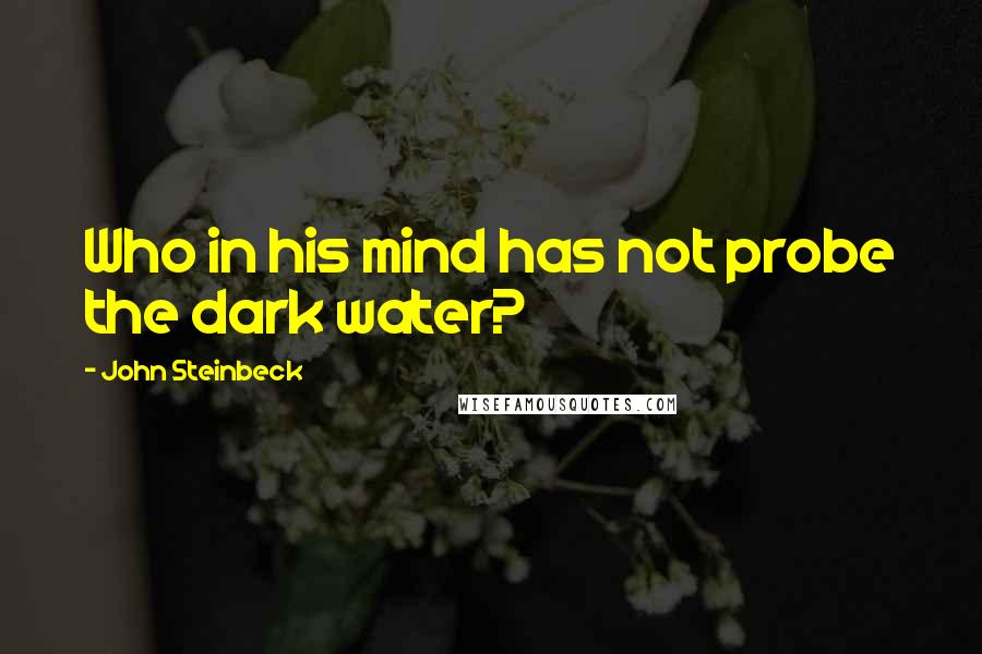 John Steinbeck Quotes: Who in his mind has not probe the dark water?