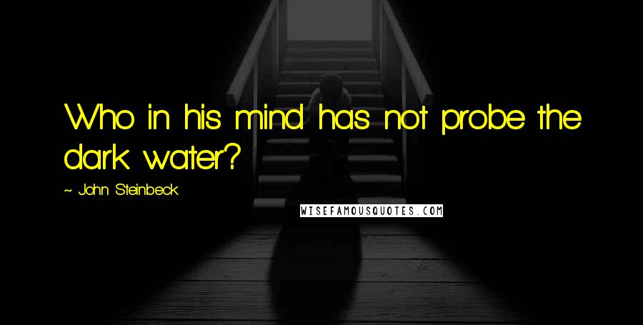 John Steinbeck Quotes: Who in his mind has not probe the dark water?