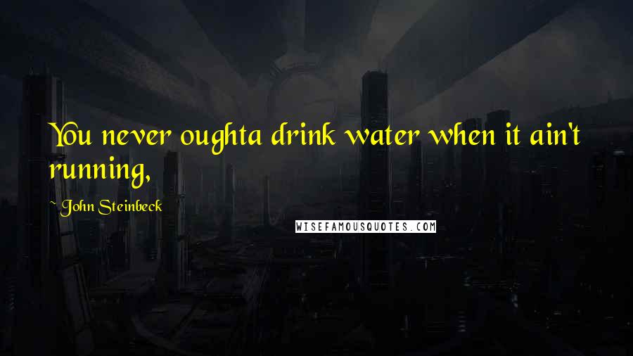 John Steinbeck Quotes: You never oughta drink water when it ain't running,