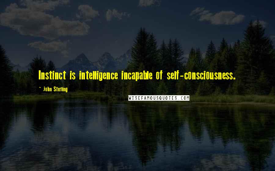 John Sterling Quotes: Instinct is intelligence incapable of self-consciousness.