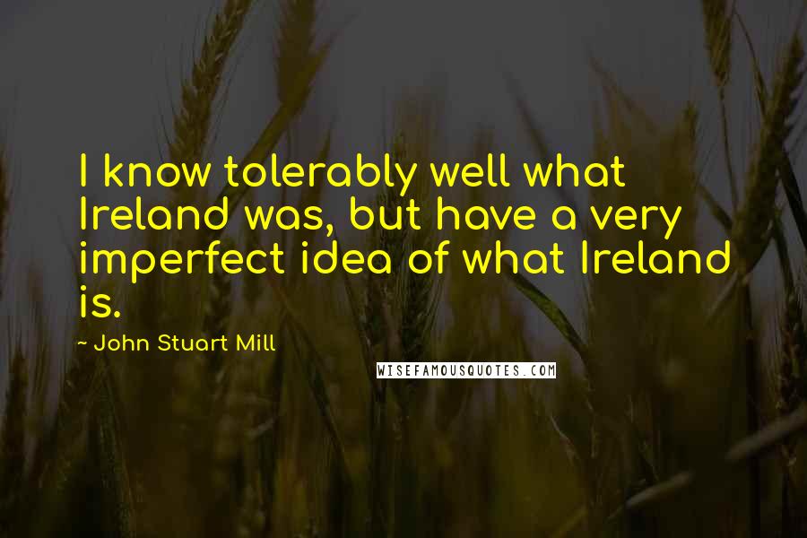 John Stuart Mill Quotes: I know tolerably well what Ireland was, but have a very imperfect idea of what Ireland is.
