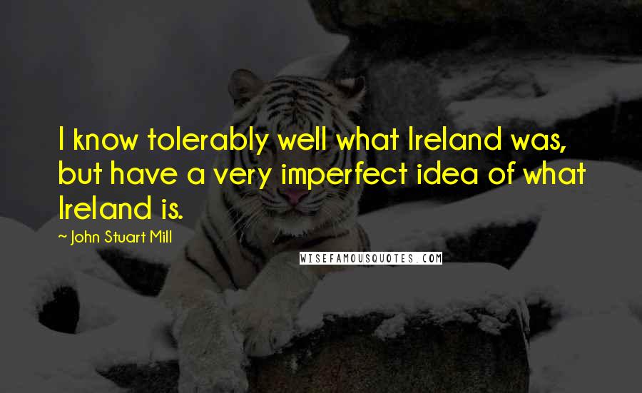 John Stuart Mill Quotes: I know tolerably well what Ireland was, but have a very imperfect idea of what Ireland is.