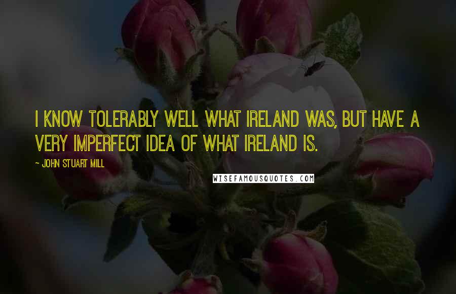 John Stuart Mill Quotes: I know tolerably well what Ireland was, but have a very imperfect idea of what Ireland is.