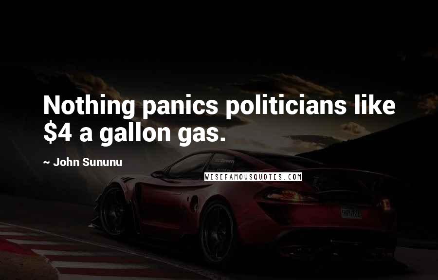 John Sununu Quotes: Nothing panics politicians like $4 a gallon gas.