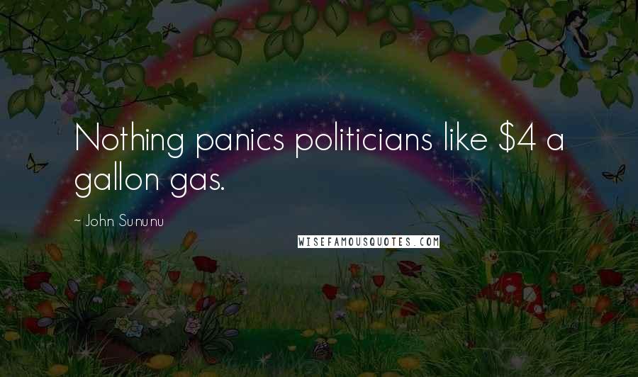 John Sununu Quotes: Nothing panics politicians like $4 a gallon gas.