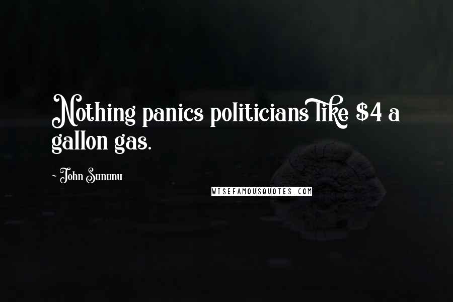 John Sununu Quotes: Nothing panics politicians like $4 a gallon gas.