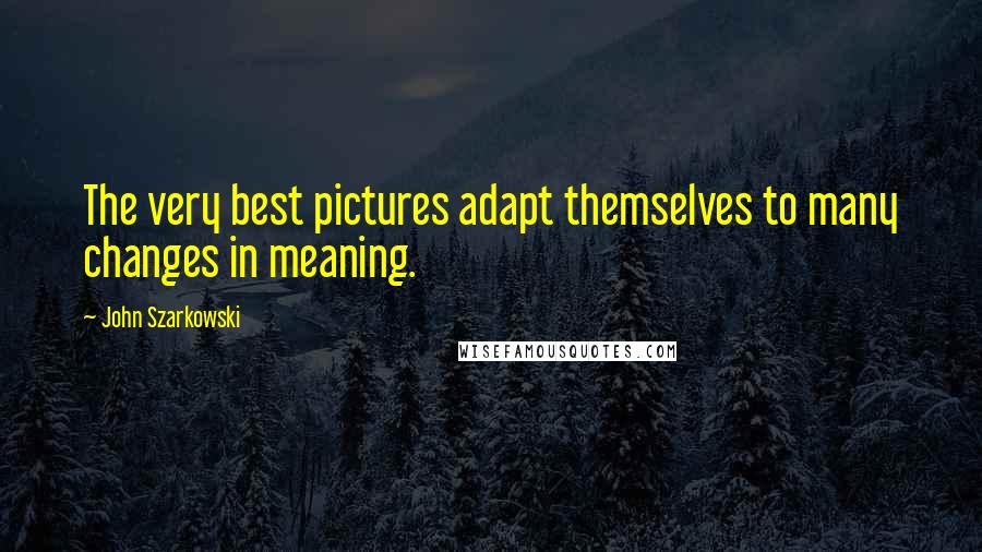 John Szarkowski Quotes: The very best pictures adapt themselves to many changes in meaning.