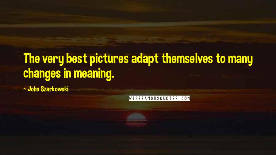 John Szarkowski Quotes: The very best pictures adapt themselves to many changes in meaning.