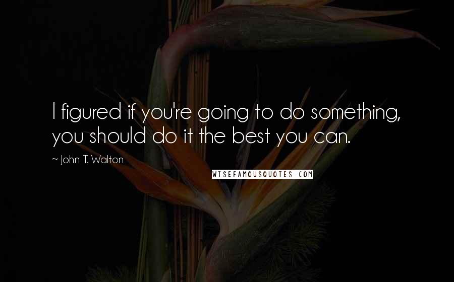 John T. Walton Quotes: I figured if you're going to do something, you should do it the best you can.