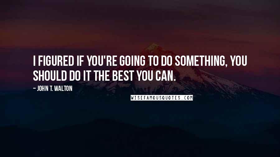 John T. Walton Quotes: I figured if you're going to do something, you should do it the best you can.