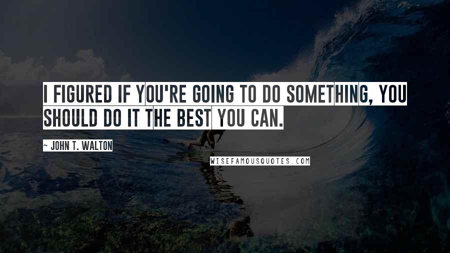 John T. Walton Quotes: I figured if you're going to do something, you should do it the best you can.