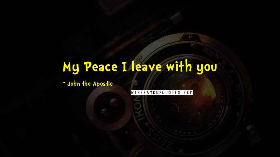 John The Apostle Quotes: My Peace I leave with you