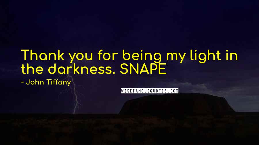 John Tiffany Quotes: Thank you for being my light in the darkness. SNAPE