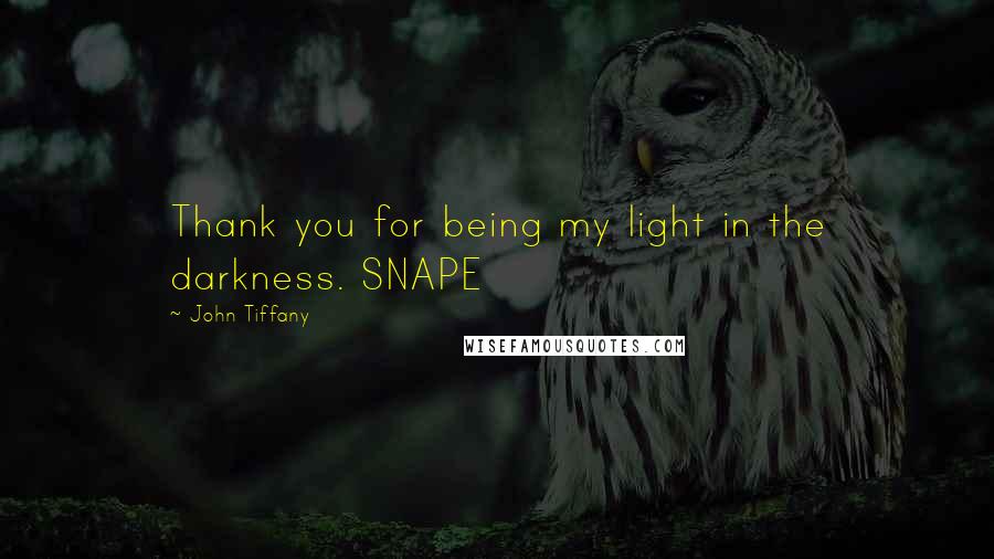 John Tiffany Quotes: Thank you for being my light in the darkness. SNAPE