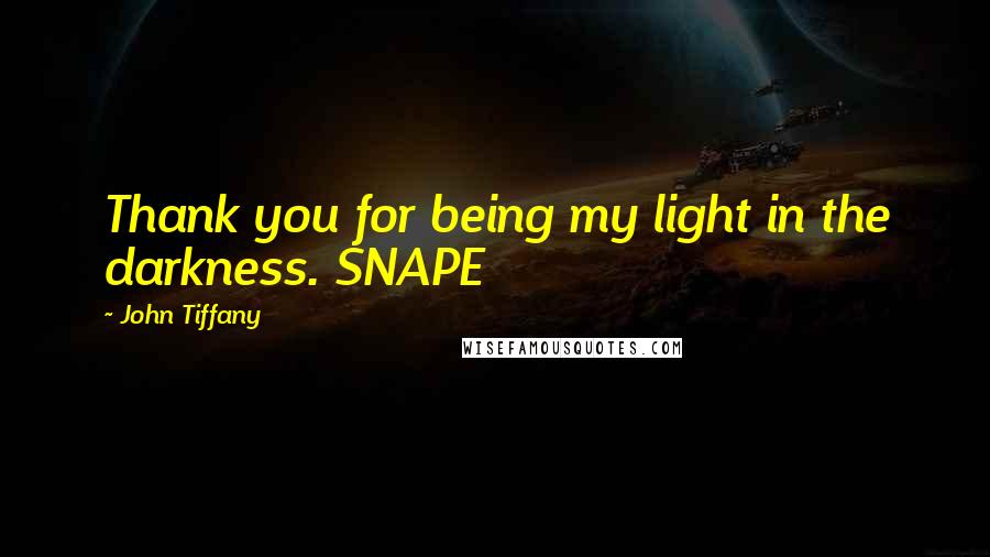 John Tiffany Quotes: Thank you for being my light in the darkness. SNAPE