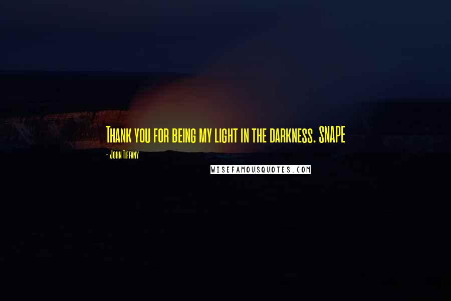 John Tiffany Quotes: Thank you for being my light in the darkness. SNAPE