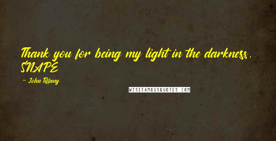 John Tiffany Quotes: Thank you for being my light in the darkness. SNAPE