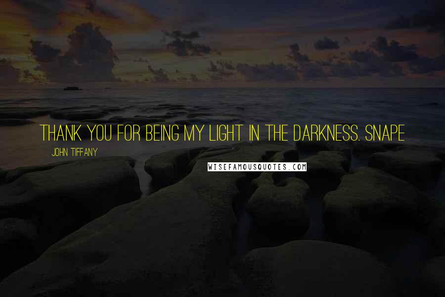 John Tiffany Quotes: Thank you for being my light in the darkness. SNAPE