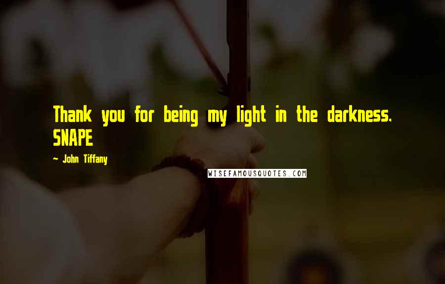 John Tiffany Quotes: Thank you for being my light in the darkness. SNAPE