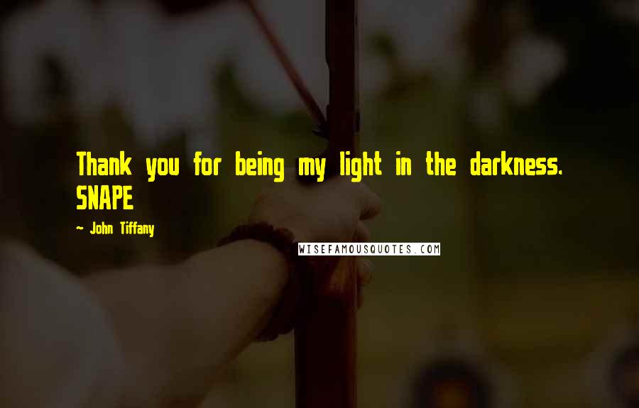 John Tiffany Quotes: Thank you for being my light in the darkness. SNAPE