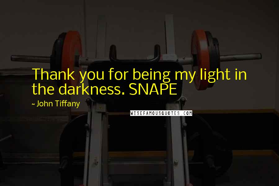 John Tiffany Quotes: Thank you for being my light in the darkness. SNAPE