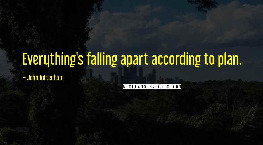 John Tottenham Quotes: Everything's falling apart according to plan.