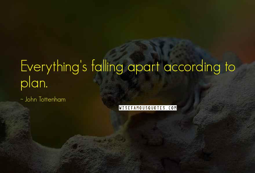 John Tottenham Quotes: Everything's falling apart according to plan.