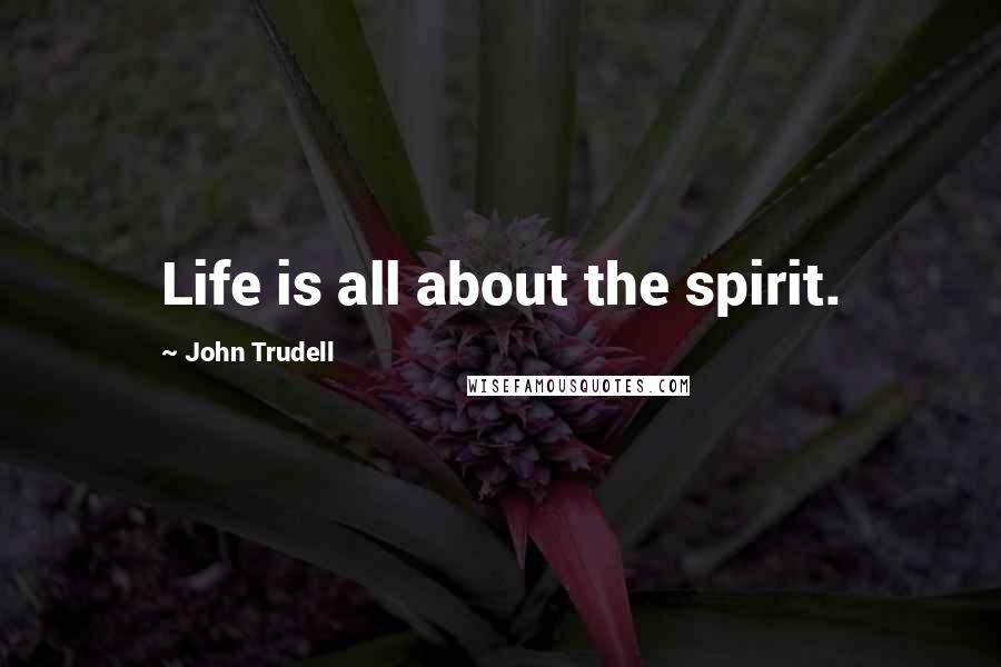 John Trudell Quotes: Life is all about the spirit.