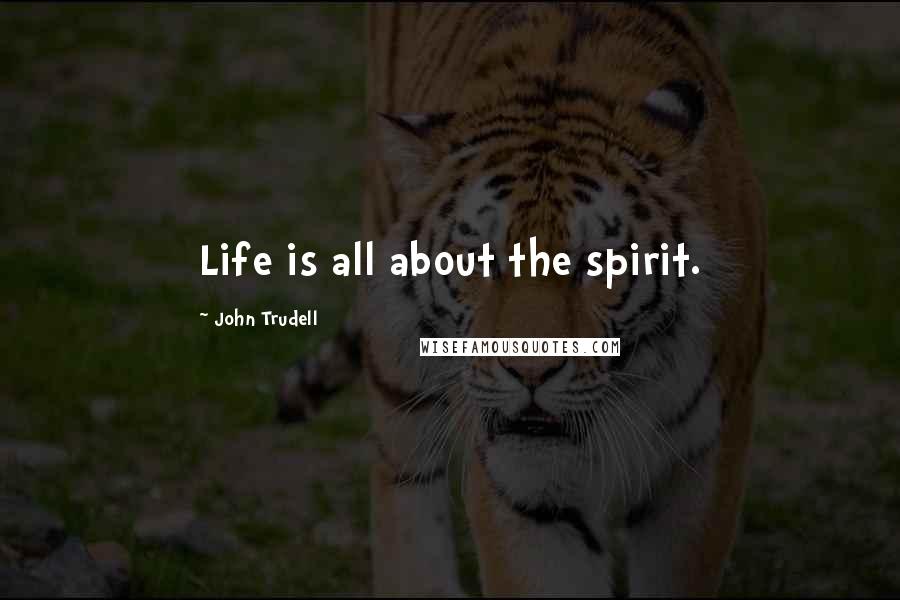 John Trudell Quotes: Life is all about the spirit.