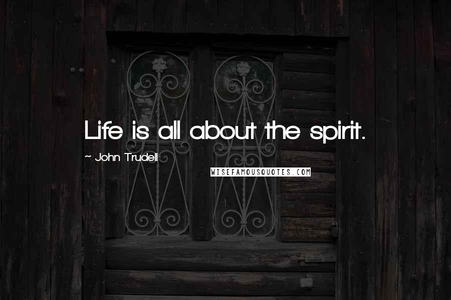 John Trudell Quotes: Life is all about the spirit.