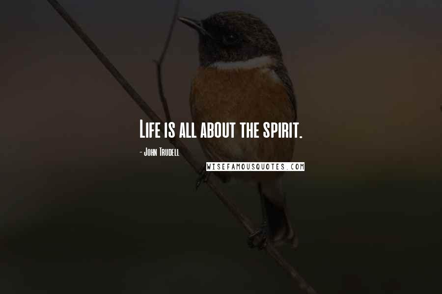 John Trudell Quotes: Life is all about the spirit.
