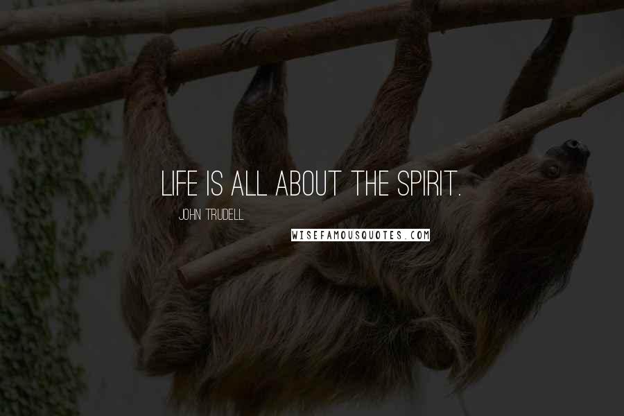 John Trudell Quotes: Life is all about the spirit.