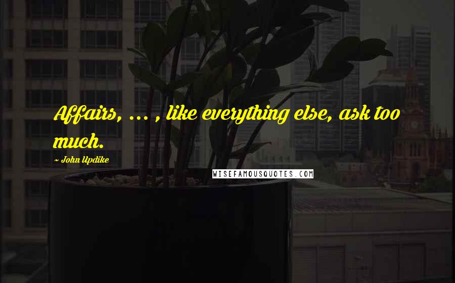 John Updike Quotes: Affairs, ... , like everything else, ask too much.