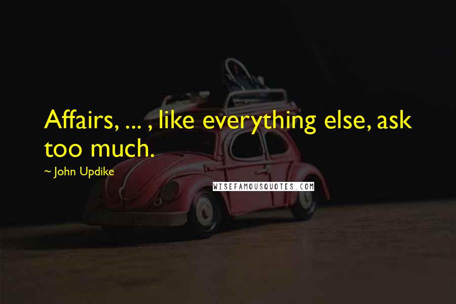 John Updike Quotes: Affairs, ... , like everything else, ask too much.