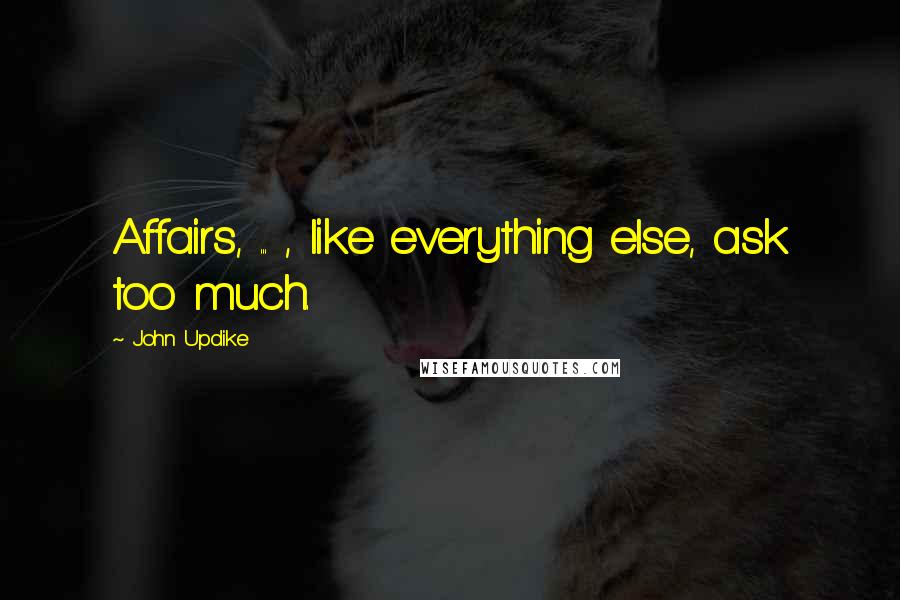 John Updike Quotes: Affairs, ... , like everything else, ask too much.