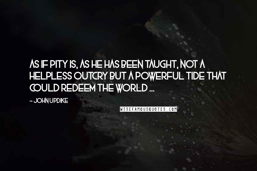 John Updike Quotes: As if pity is, as he has been taught, not a helpless outcry but a powerful tide that could redeem the world ...