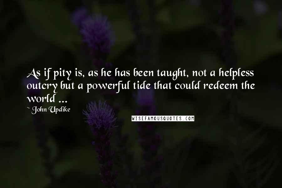 John Updike Quotes: As if pity is, as he has been taught, not a helpless outcry but a powerful tide that could redeem the world ...