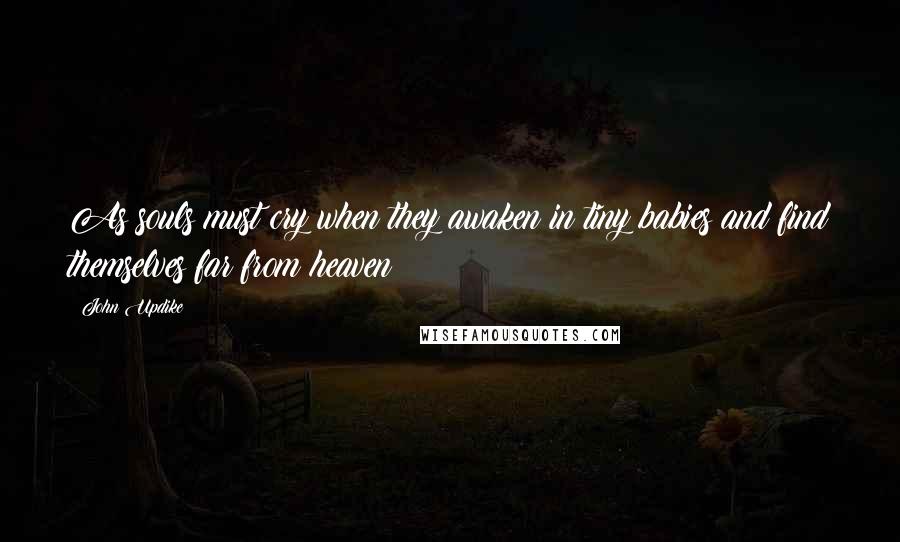 John Updike Quotes: As souls must cry when they awaken in tiny babies and find themselves far from heaven