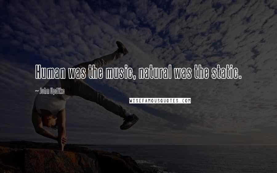 John Updike Quotes: Human was the music, natural was the static.
