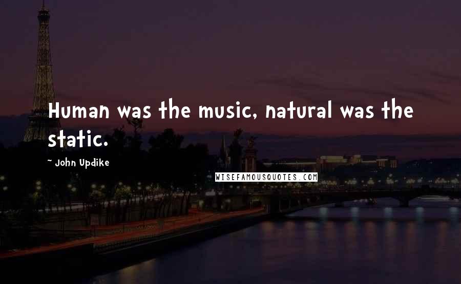 John Updike Quotes: Human was the music, natural was the static.