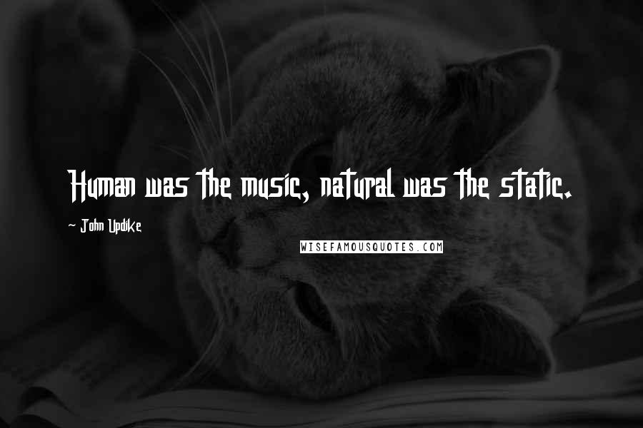John Updike Quotes: Human was the music, natural was the static.