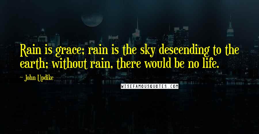 John Updike Quotes: Rain is grace; rain is the sky descending to the earth; without rain, there would be no life.