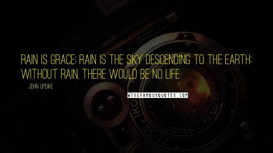 John Updike Quotes: Rain is grace; rain is the sky descending to the earth; without rain, there would be no life.