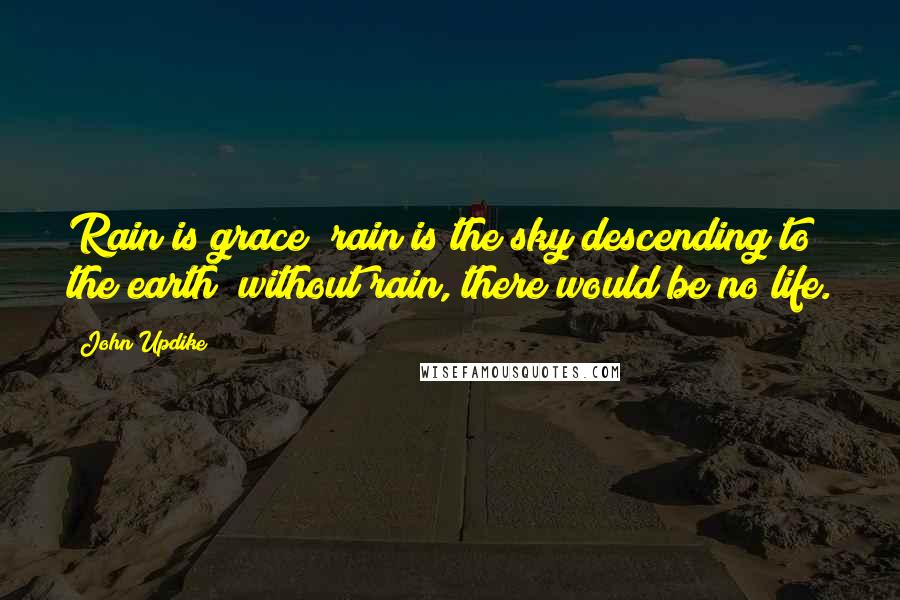 John Updike Quotes: Rain is grace; rain is the sky descending to the earth; without rain, there would be no life.