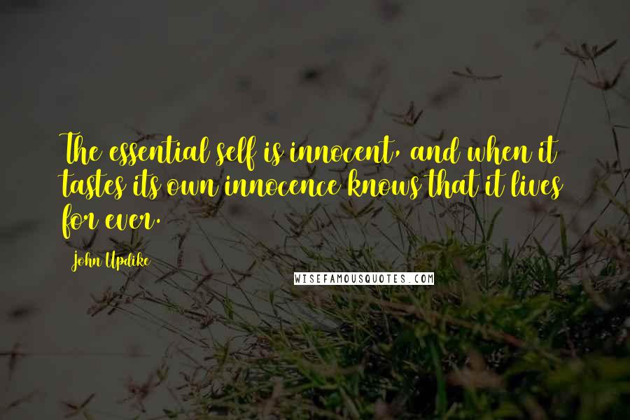 John Updike Quotes: The essential self is innocent, and when it tastes its own innocence knows that it lives for ever.