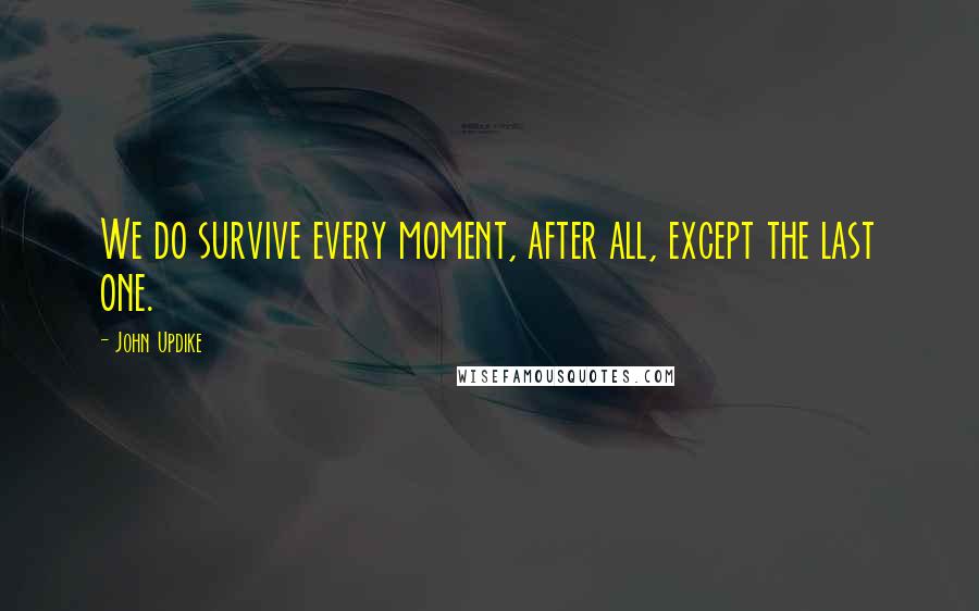 John Updike Quotes: We do survive every moment, after all, except the last one.
